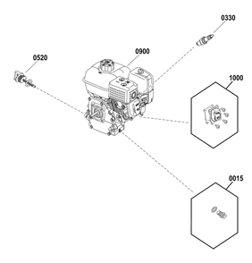 Engine Ignition Lubrication (80098013) Diagram and Parts List for 020820-00  Briggs and Stratton Pressure Washer